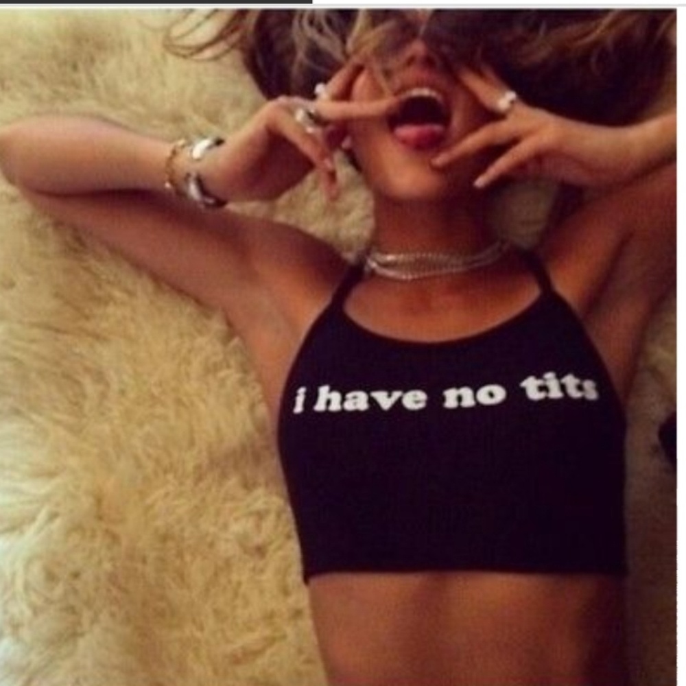 Tank Top - Crop Tank Top - "I Have No Tits" - S